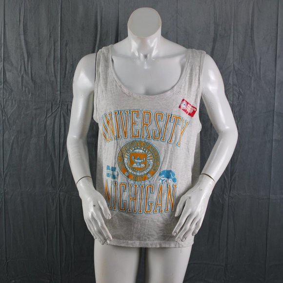 Michigan Wolverines Tank Top - Puffer Graphic with School Crest - Mens Small - Picture 4 of 8